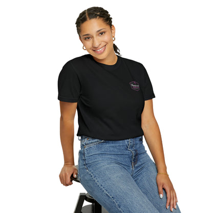 Purple Unisex Garment-Dyed T-shirt Front/Back Logo  Thunderbird Speed Shop