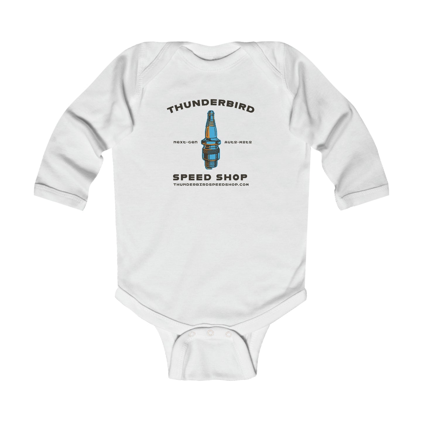 Spark Plug Infant Long Sleeve Bodysuit  Thunderbird Speed Shop