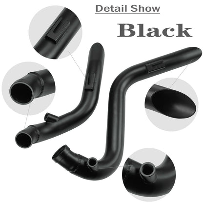 KEMIMOTO Black or Chrome 2" Drag Pipes Exhaust  Thunderbird Speed Shop