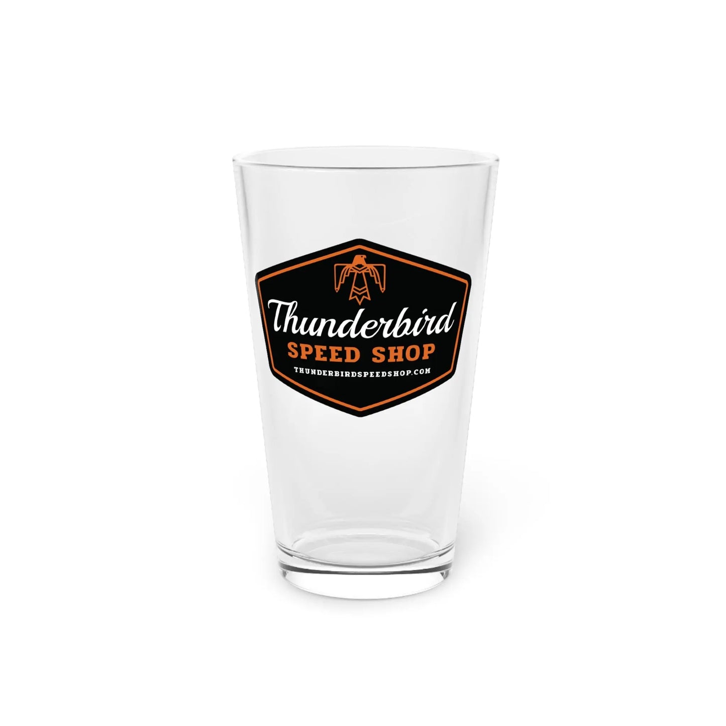 Orange Pint Glass, 16oz  Thunderbird Speed Shop