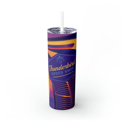 Purple Skinny Tumbler with Straw, 20oz  Thunderbird Speed Shop