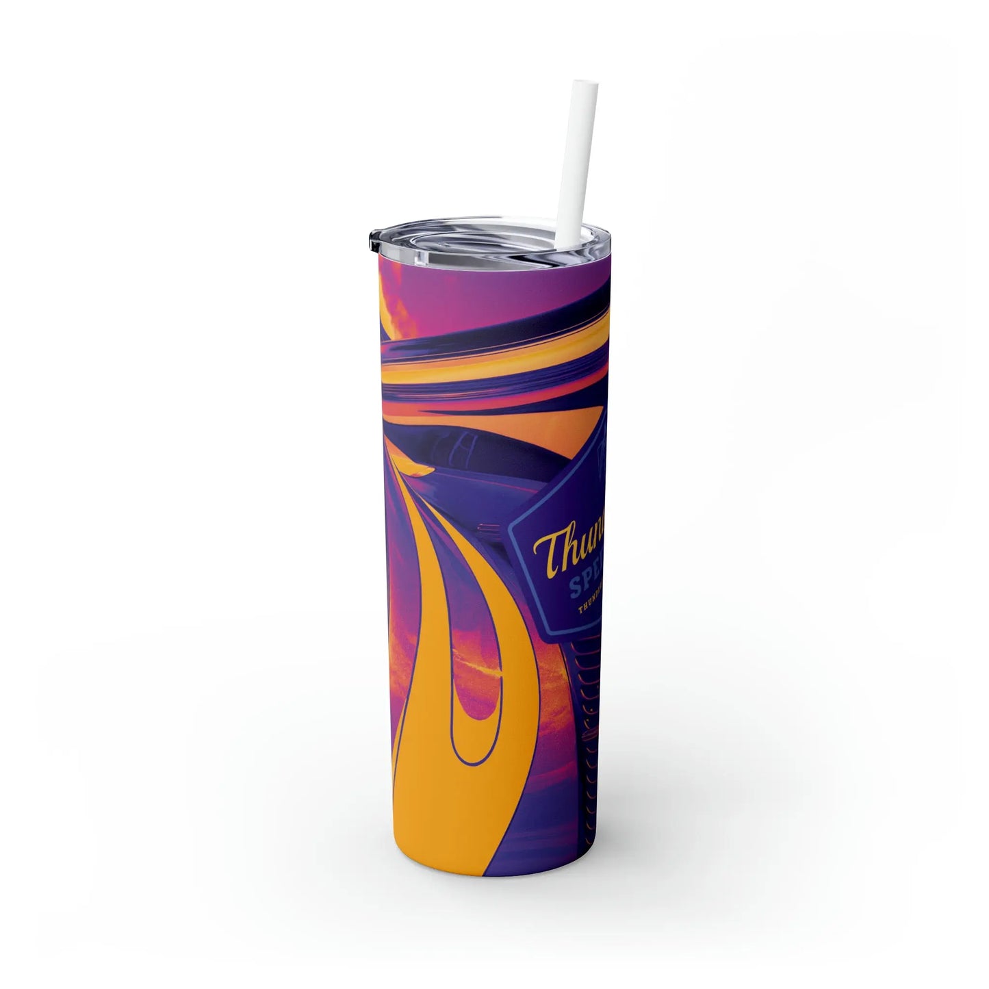 Purple Skinny Tumbler with Straw, 20oz  Thunderbird Speed Shop