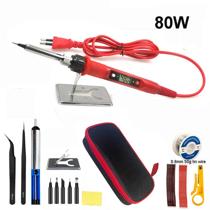 80W Digital Electric Soldering Iron Set Kit 220V 110V  Thunderbird Speed Shop