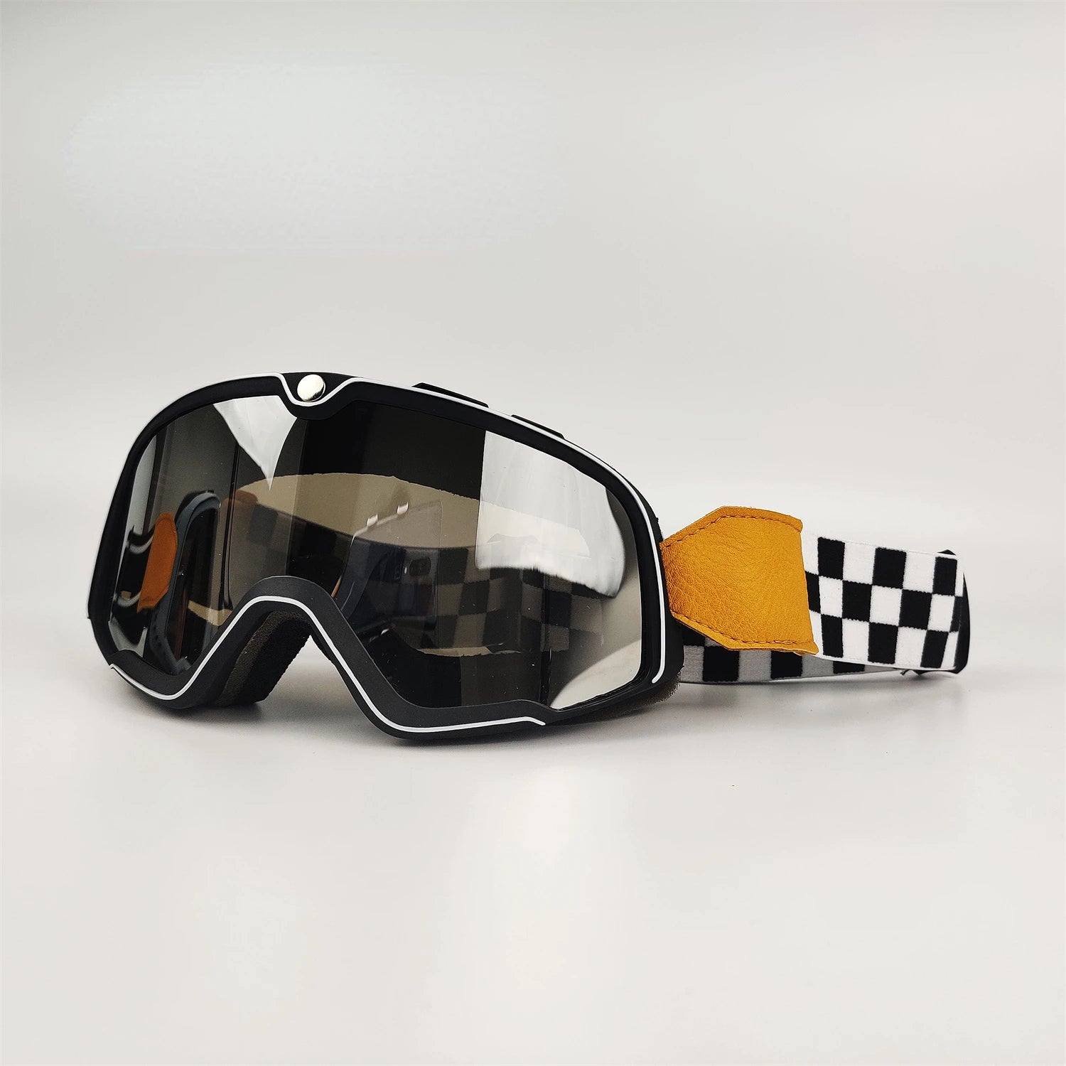 Checkered Motorcycle Riding Goggles