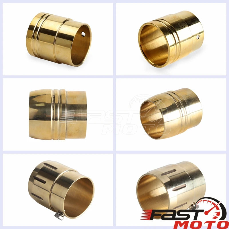 Brass Cafe Racer Exhaust Tips Muffler Plug End Pipe For Harley XL 1200 883 Chopper Bobber Scrambler Custom 1.75" 2" 2.25" 2.5"  Thunderbird Speed Shop