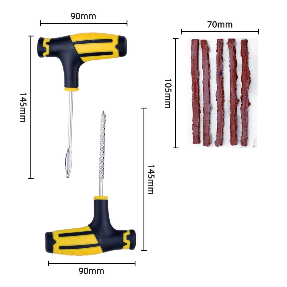 Motorycle and Car Tire Repair Kit Studding Tool with Rubber Strips  Thunderbird Speed Shop