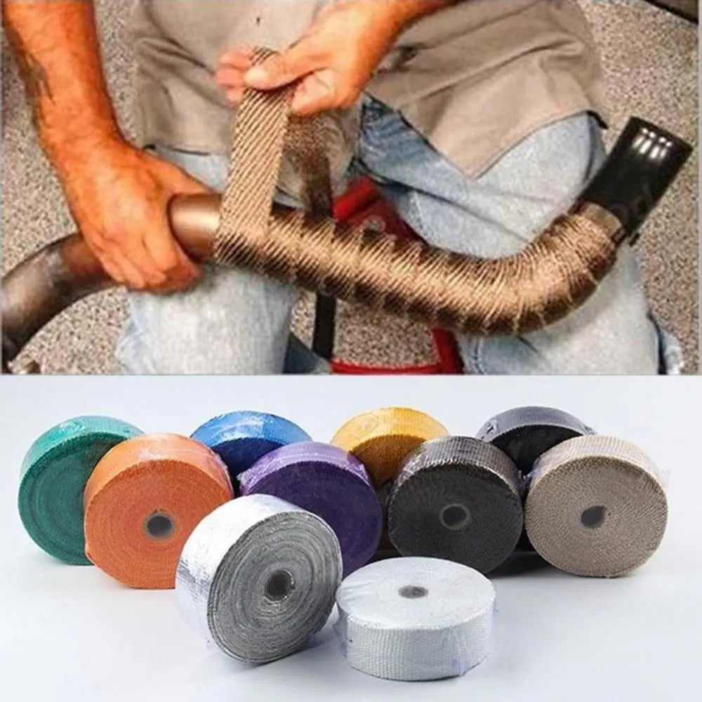 196.85" Motorcycle Anti-Scalding Exhaust Thermal Heat Insulation Tape Roll  Thunderbird Speed Shop