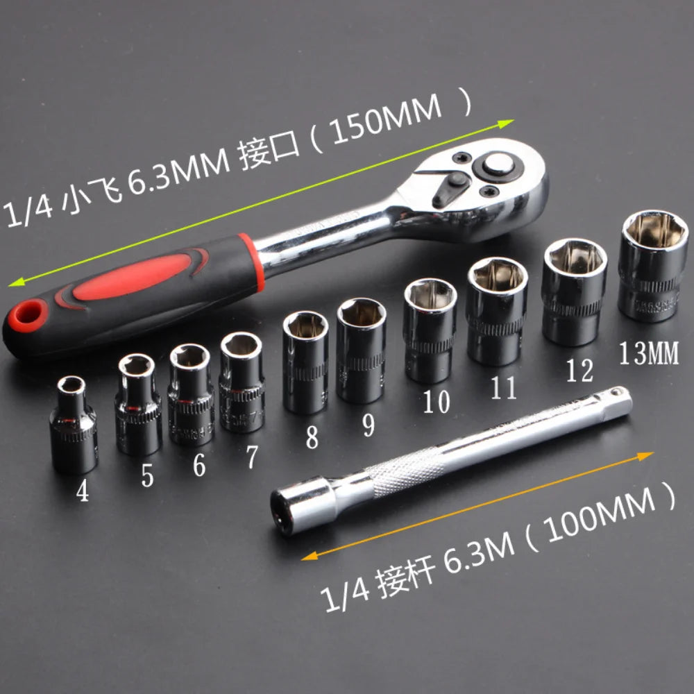 12 Pcs Set Wrench Socket Set Motorcycle Tool Kit  Thunderbird Speed Shop