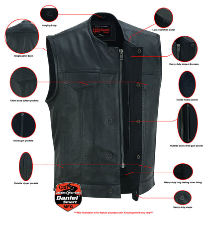 DS183 Men's Premium Perforated Single Back Panel Concealment Vest W/O  Thunderbird Speed Shop