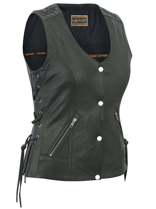 DS285 Women's Vest with Grommet and Lacing Accents  Thunderbird Speed Shop