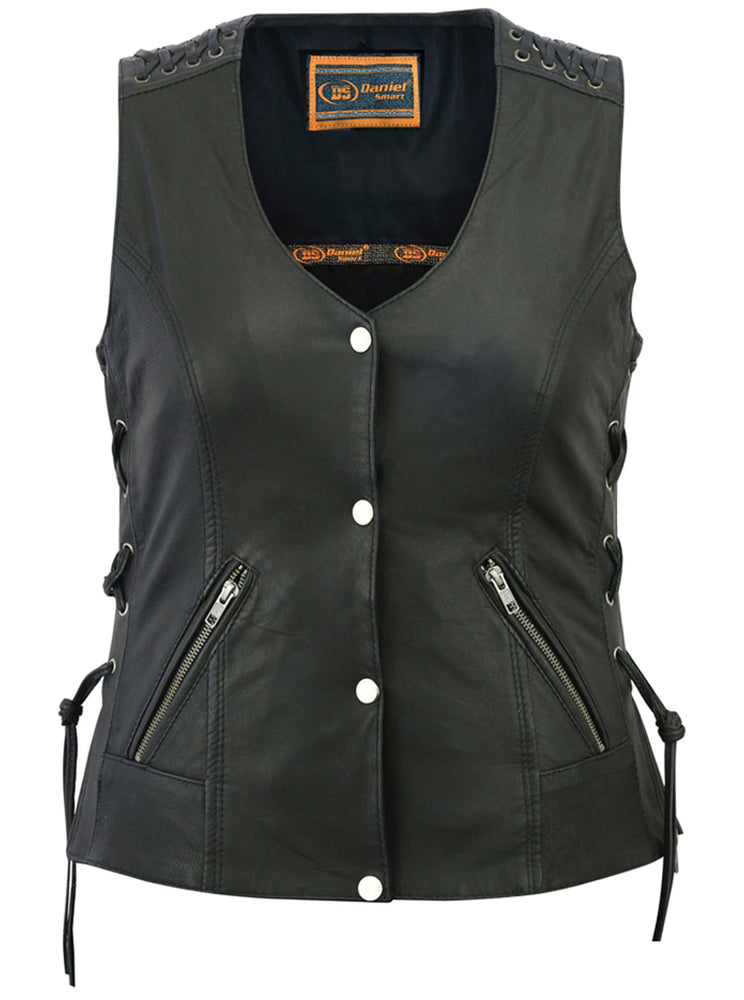 DS285 Women's Vest with Grommet and Lacing Accents  Thunderbird Speed Shop