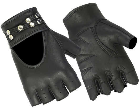 DS85 Women's Fingerless Glove with Rivets Detailing  Thunderbird Speed Shop