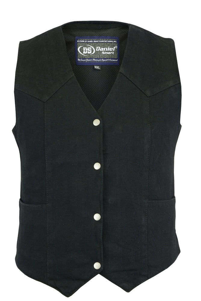 DM951 Women's Denim Classic Plain Sides Vest  Thunderbird Speed Shop