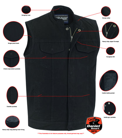 DM989BK Concealed Snap Closure, Denim Material, Scoop Collar & Hidden  Thunderbird Speed Shop