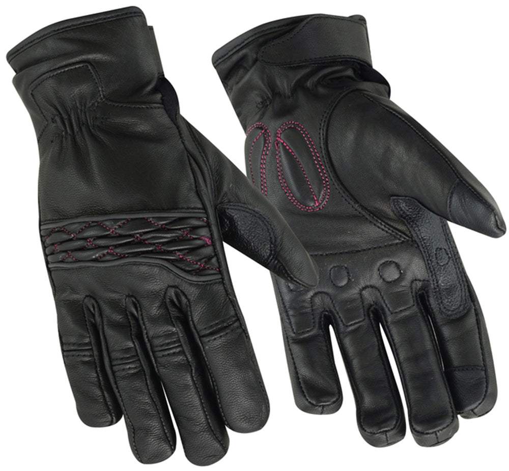 DS81 Women's Cruiser Glove  (Black/Pink)  Thunderbird Speed Shop