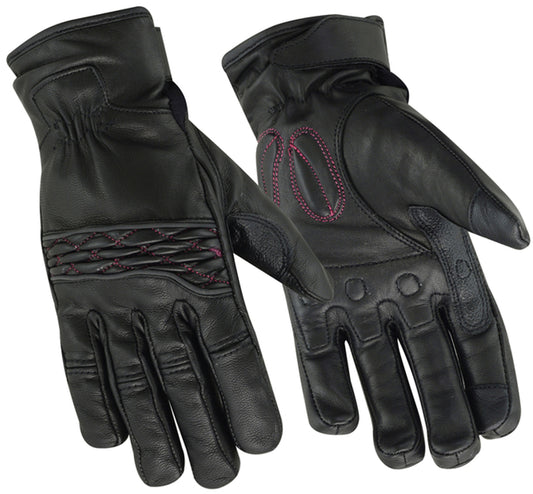 DS81 Women's Cruiser Glove  (Black/Pink)  Thunderbird Speed Shop