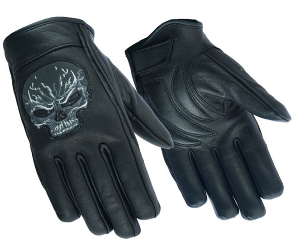 DS47   Reflective Skull Short Glove  Thunderbird Speed Shop