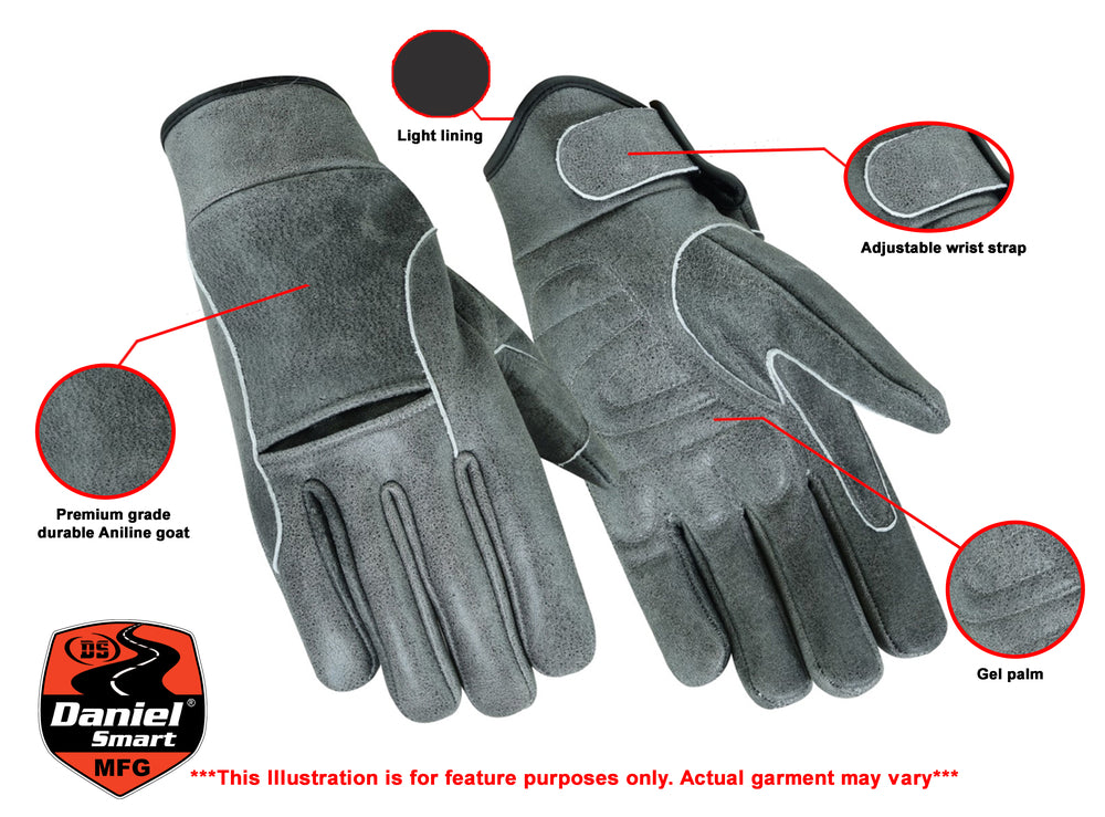 DS42V Premium Gray Cruiser Glove  Thunderbird Speed Shop