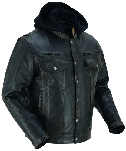 DS782 Men's Lightweight Drum Dyed Distressed Naked Lambskin Jacket  Thunderbird Speed Shop