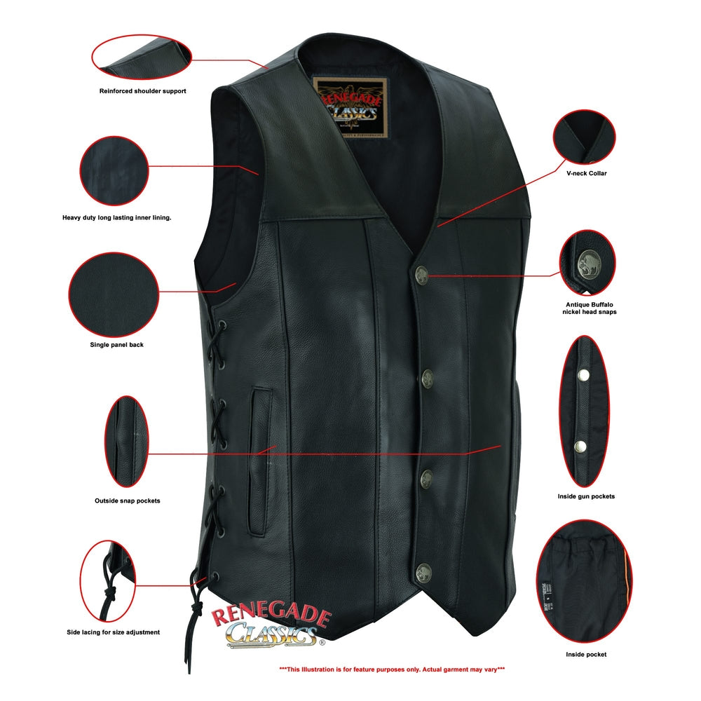 RC142 Men's Single Back Panel Concealed Carry Vest (Buffalo Nickel He  Thunderbird Speed Shop