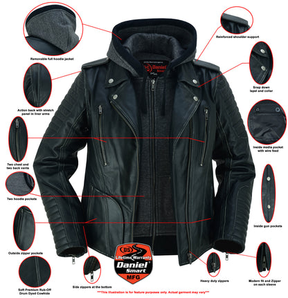 DS877 Women's M/C Jacket with Rub-Off Finish  Thunderbird Speed Shop