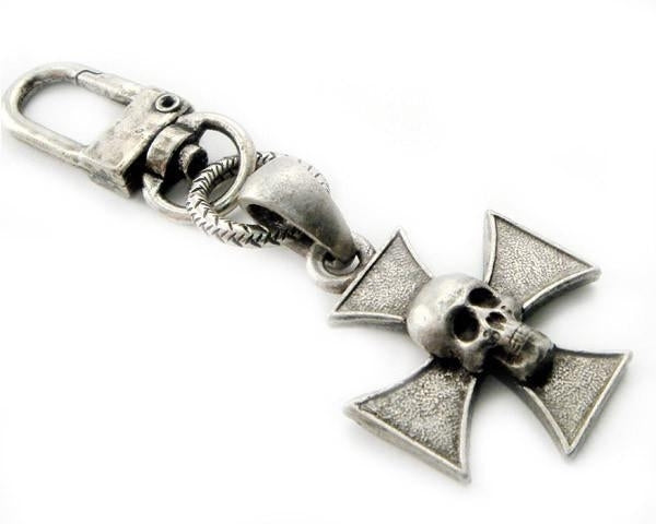 K-SKICP Skull Iron Cross Clip-On  Thunderbird Speed Shop