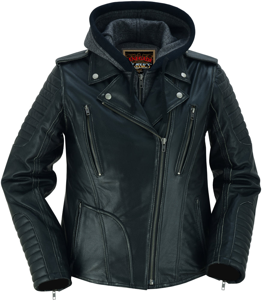 RC877 Women's M/C Jacket with Rub-Off Finish  Thunderbird Speed Shop