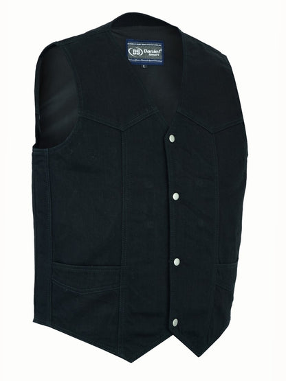 DM910 Men's Traditional Denim Vest with Plain Sides  Thunderbird Speed Shop