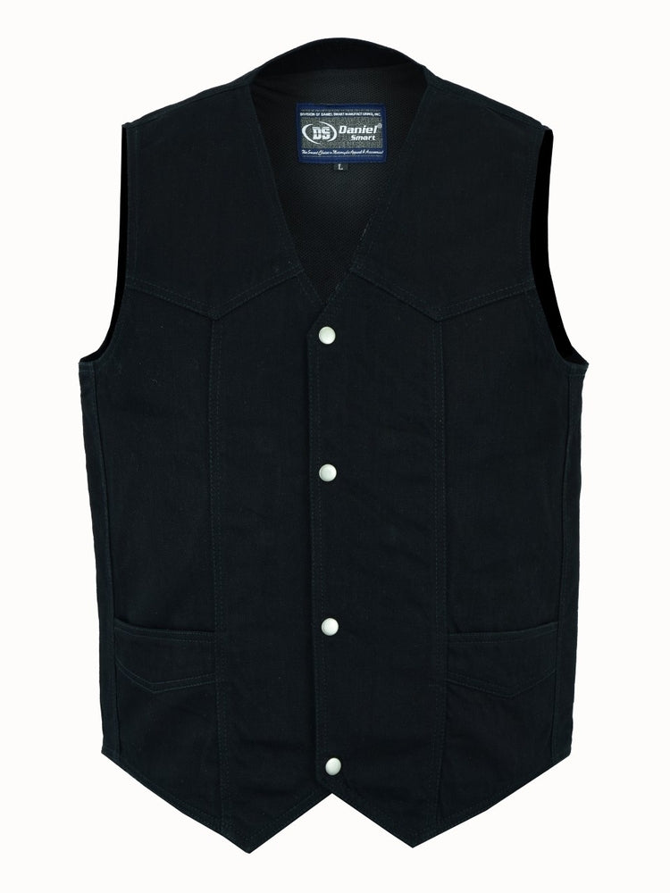 DM910 Men's Traditional Denim Vest with Plain Sides  Thunderbird Speed Shop