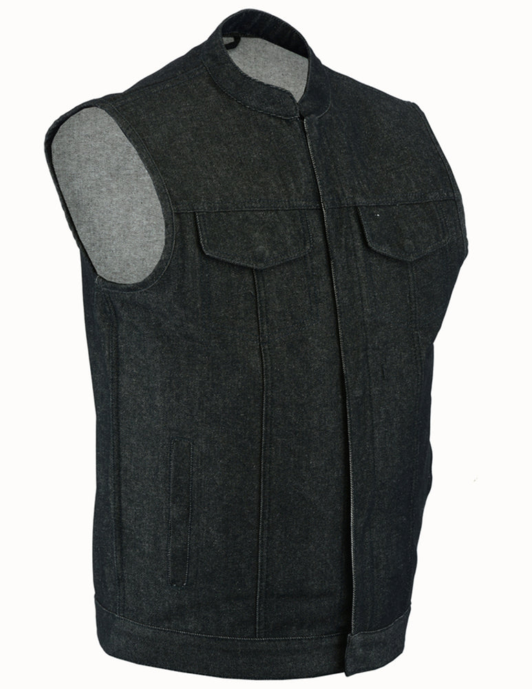 RC977 Men's Rough Rub-Off Raw Finish Denim Vest  Thunderbird Speed Shop