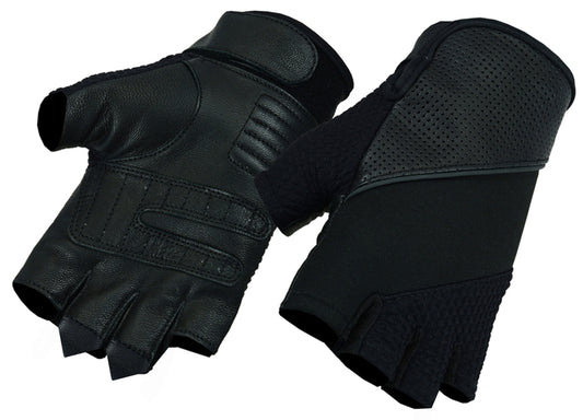 DS7 Leather/ Textile Fingerless Glove  Thunderbird Speed Shop