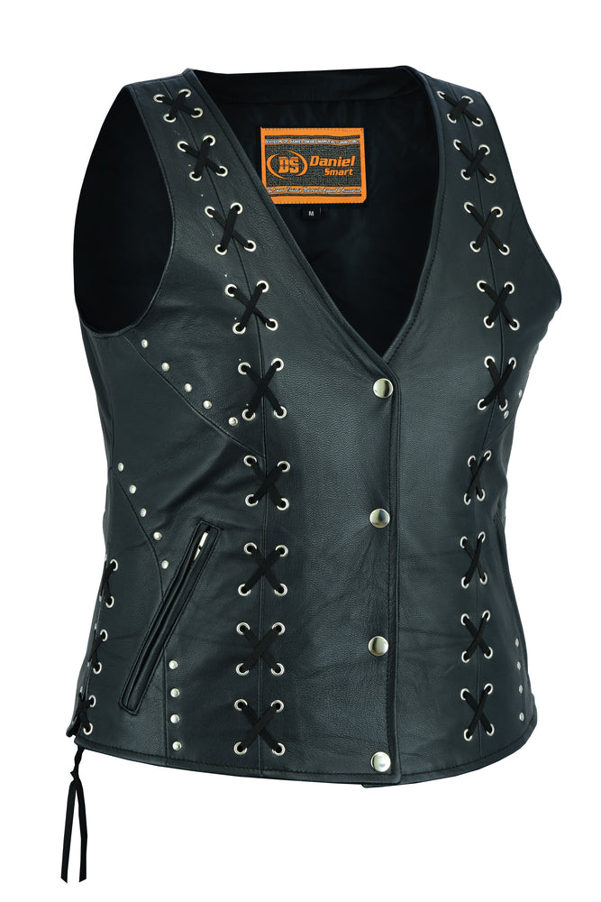 DS234 Women's Open neck Vest with Lacing Details  Thunderbird Speed Shop