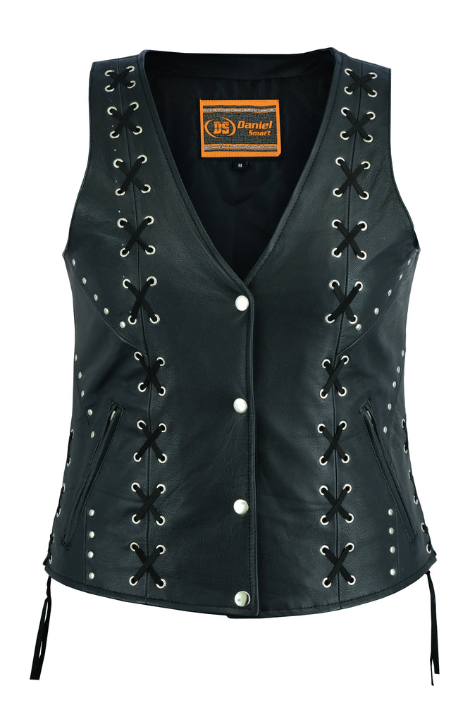 DS234 Women's Open neck Vest with Lacing Details  Thunderbird Speed Shop