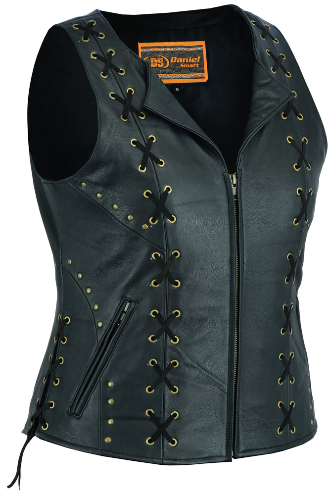 DS233 Women's Zippered Vest with Lacing Details  Thunderbird Speed Shop