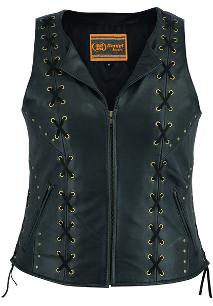 DS233 Women's Zippered Vest with Lacing Details  Thunderbird Speed Shop