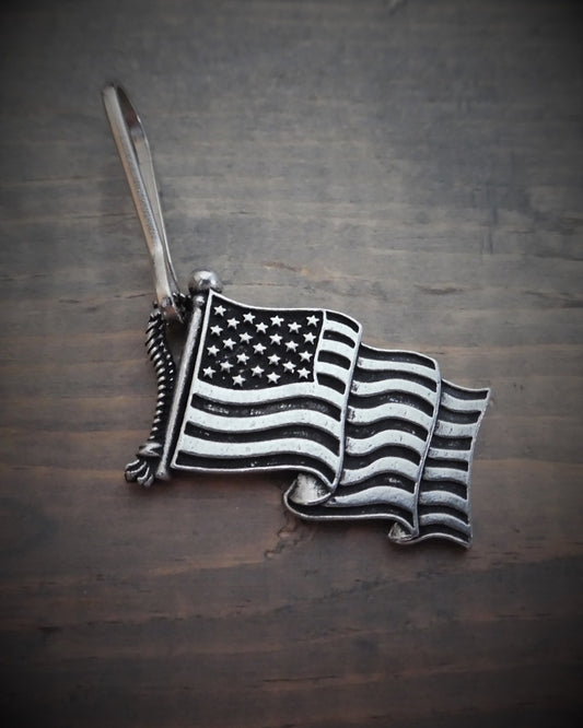 BZP-27 US Flag Zipper Pull  Thunderbird Speed Shop