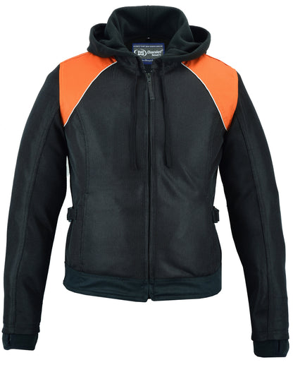 DS827 Women's Mesh 3-in-1 Riding Jacket (Black/Orange)  Thunderbird Speed Shop