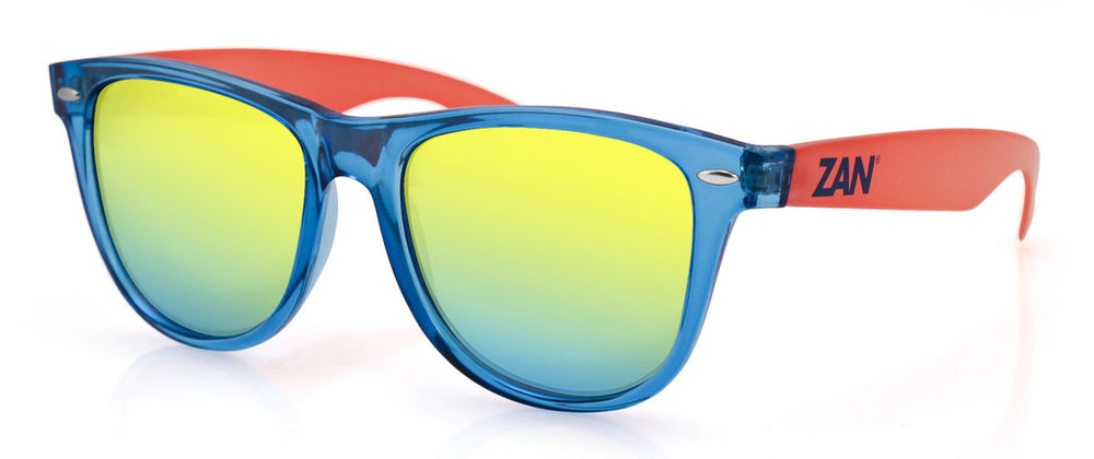 EZMT05 Minty Blue and Orange Frame, Smoked Yellow Mirrored Lens  Thunderbird Speed Shop