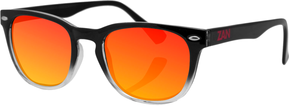 EZNV03 NVS Sunglass, Black Gradient Frame Smoked Crimson Mirrored len  Thunderbird Speed Shop