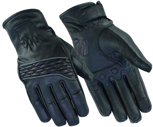 DS2425 Women's Cruiser Glove (Black / Purple)  Thunderbird Speed Shop
