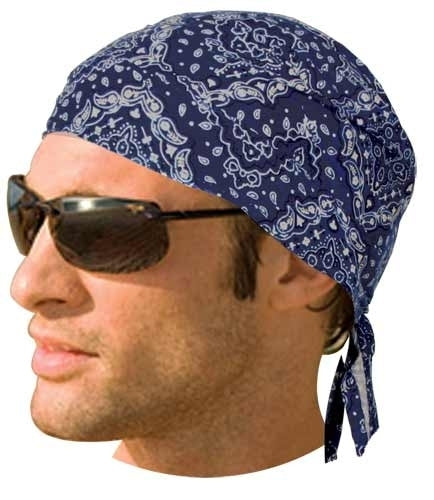 HW2687 Headwrap Paisley Navy  Thunderbird Speed Shop