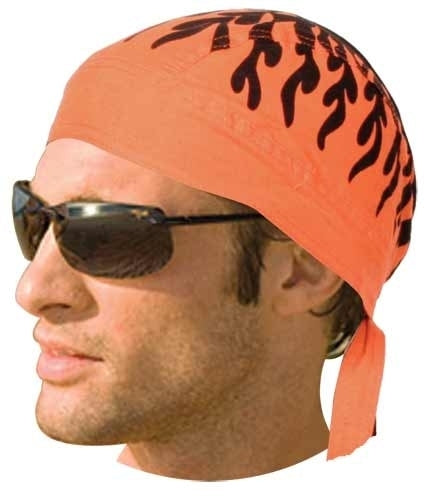 HW2686 Headwrap Orange Flames  Thunderbird Speed Shop