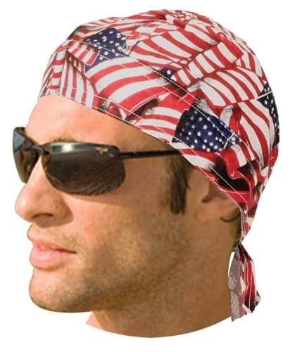 HW2672 Headwrap Tossed American Flag  Thunderbird Speed Shop