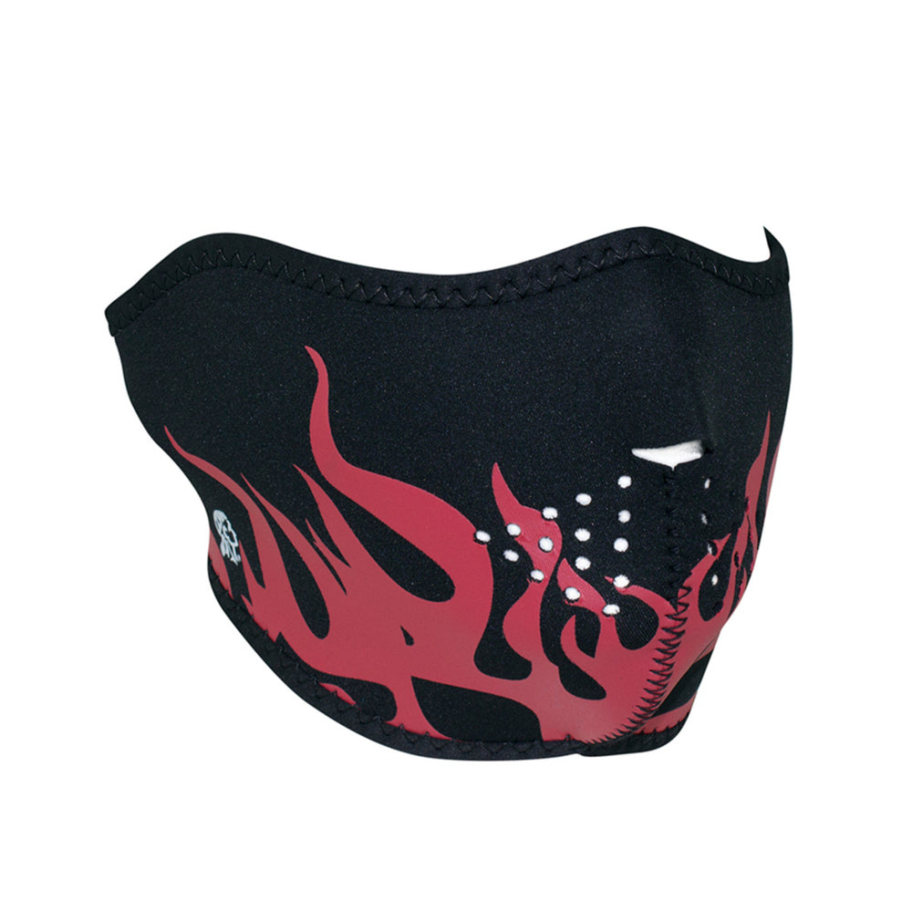 WNFM229RH ZAN® Half Mask- Neoprene- Red Flames  Thunderbird Speed Shop