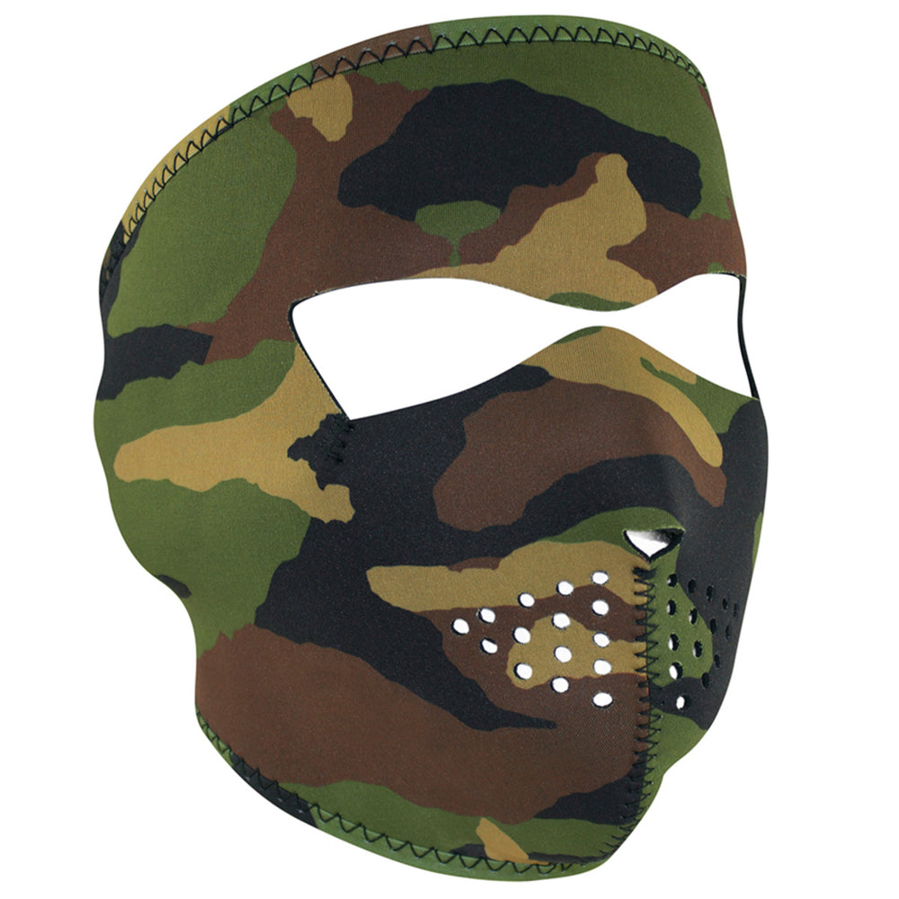 WNFM118 ZAN® Full Mask- Neoprene- Woodland Camo  Thunderbird Speed Shop