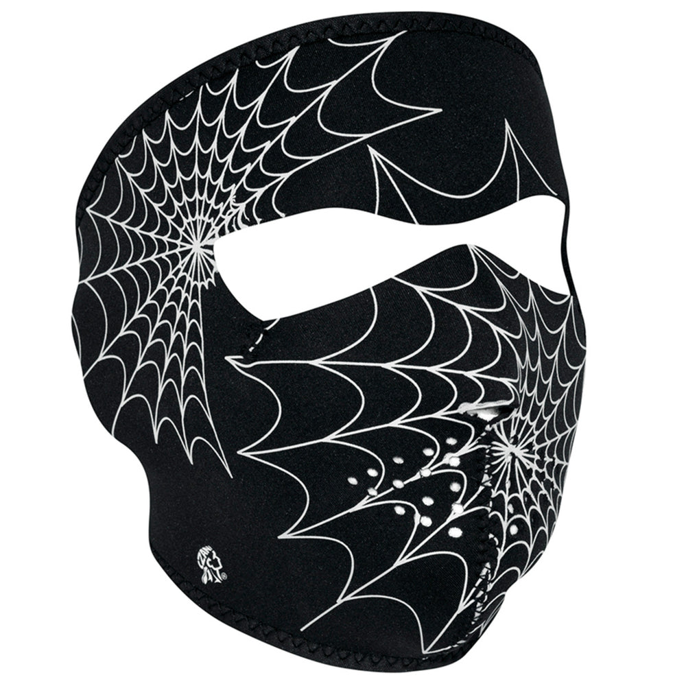 WNFM057G ZAN® Full Mask- Neoprene- Spider Web, Glow in the Dark  Thunderbird Speed Shop