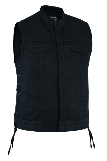 DM986 Women's Advance Side Laces Black Construction Denim Vest  Thunderbird Speed Shop