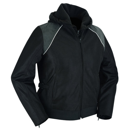 DS867 Women's Mesh 3-in-1 Riding Jacket (Black/Black Tone Reflective)  Thunderbird Speed Shop