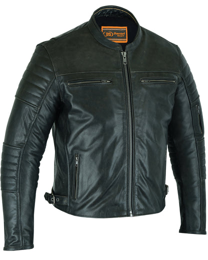 DS754 Men's Modern Crossover Scooter Jacket - Gun Metal Brown  Thunderbird Speed Shop