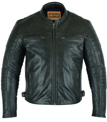 DS754 Men's Modern Crossover Scooter Jacket - Gun Metal Brown  Thunderbird Speed Shop